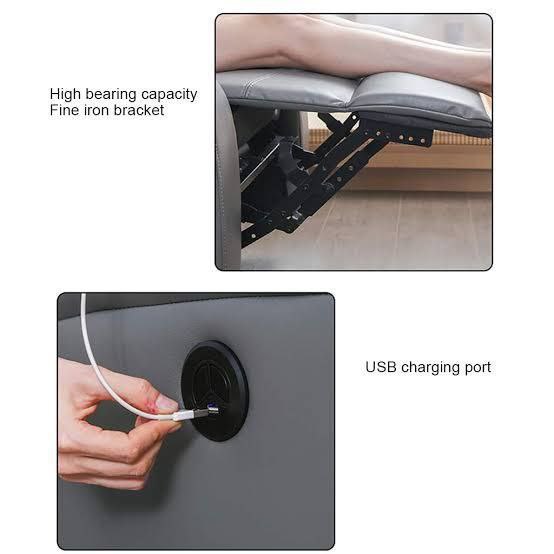 كرسي استرخاء فاخر بتصميم عصري  اللون الرمادي الداكن  Image 8 Preview