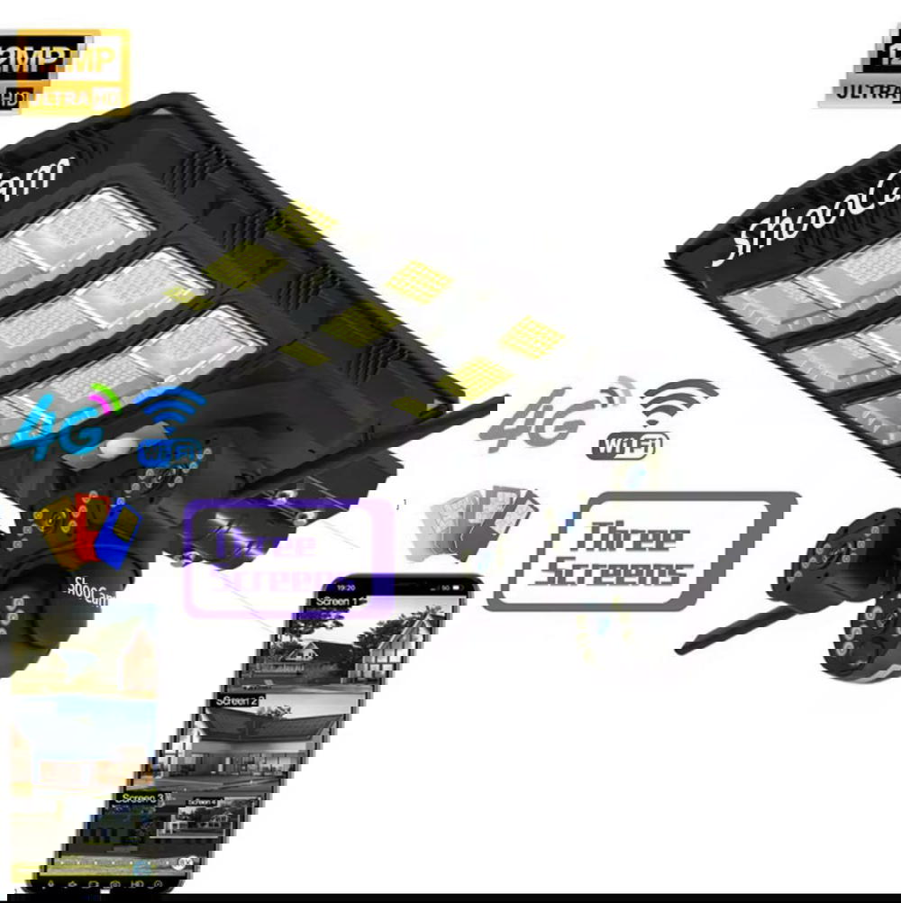 كشاف طاقة شمسية مع كاميرا 4g3عدسات12 ميجا بكسل Preview Image