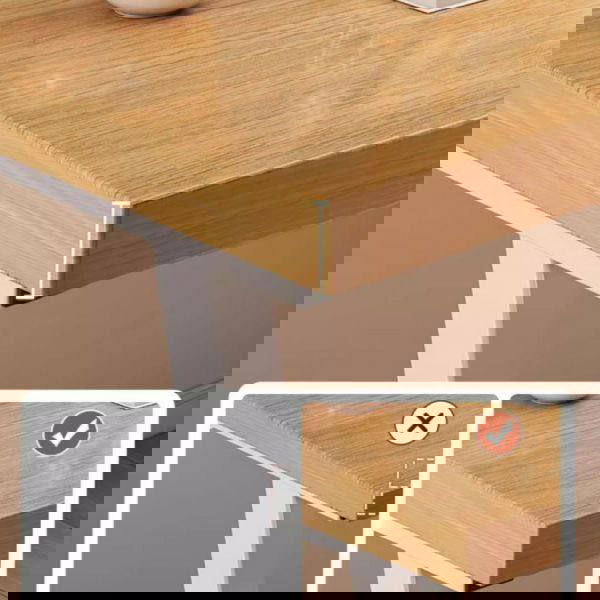 مكتب كمبيوتر بتصميم ريفي-عصري  أناقة، متانة، ومساحة عمل مثالية! Image 5 Preview