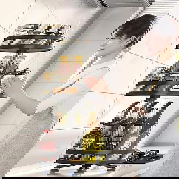 منظم  المطبخ الدوار حجم كبير 3 طبقات  ستانلس ستيل قوي ومتين  يتكون من 3 طبقات  Image 3 Preview