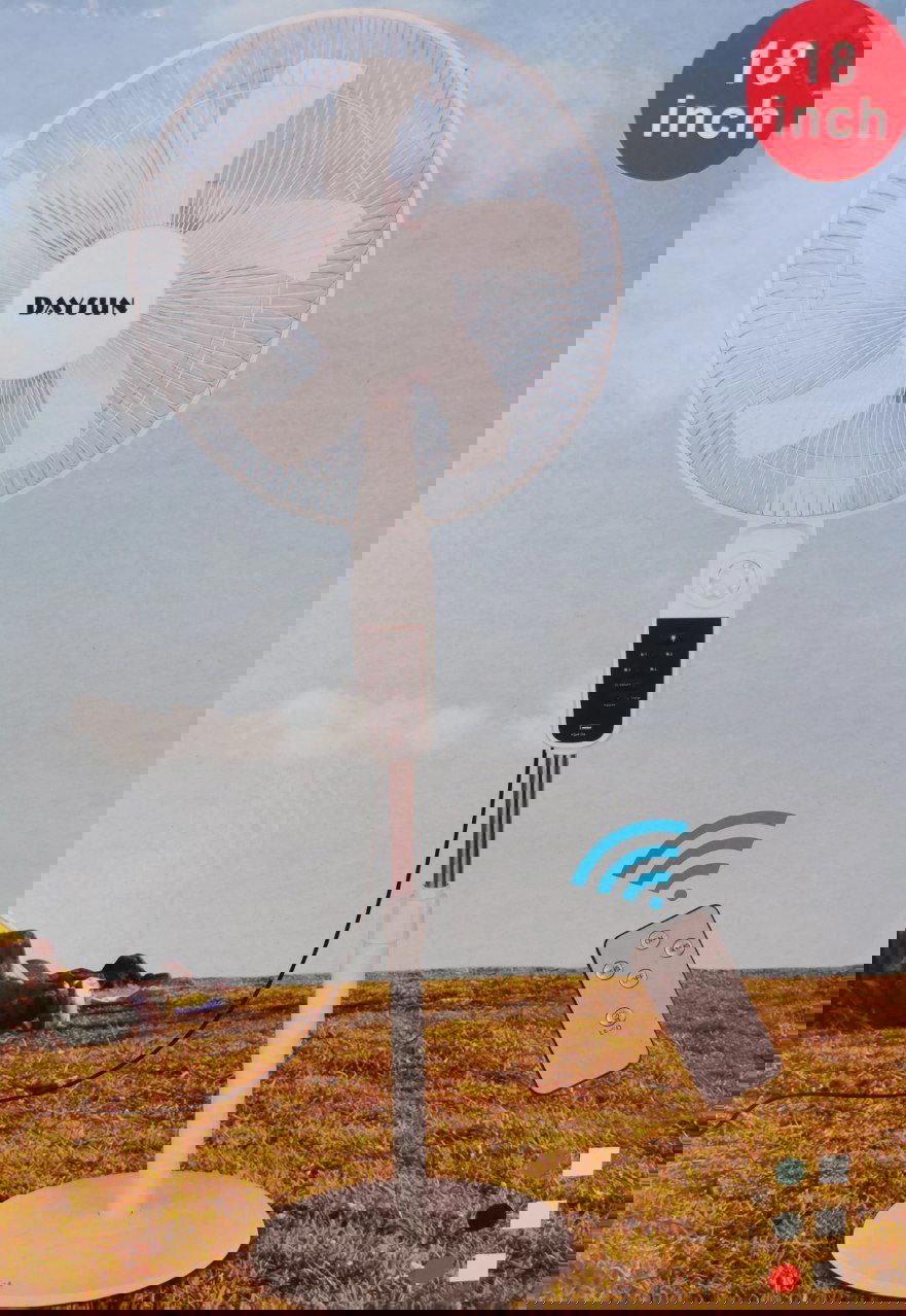 مروحة الطاقة الشمسيةماركة جامبو18 انشمع ريموت تحكم عن بعد Preview Image