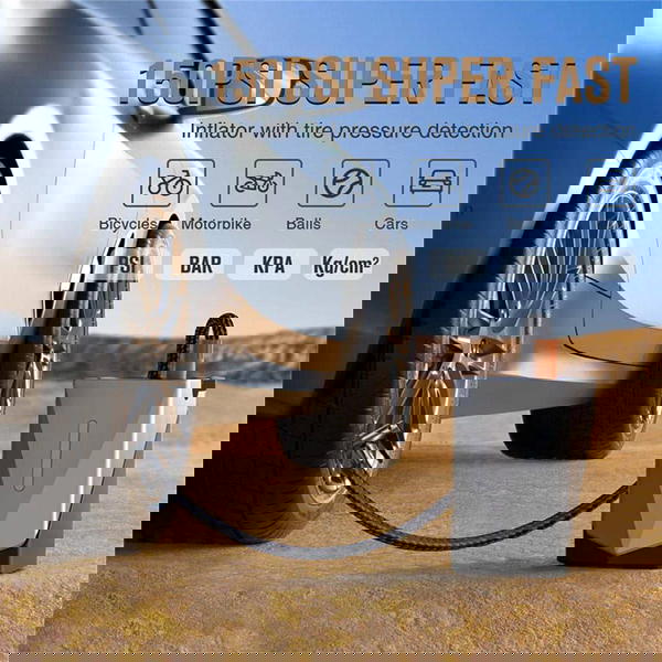 شاحن بطارية سيارة متنقل و منفاخ إطارات 12000 مللي أمبير Image 5 Preview