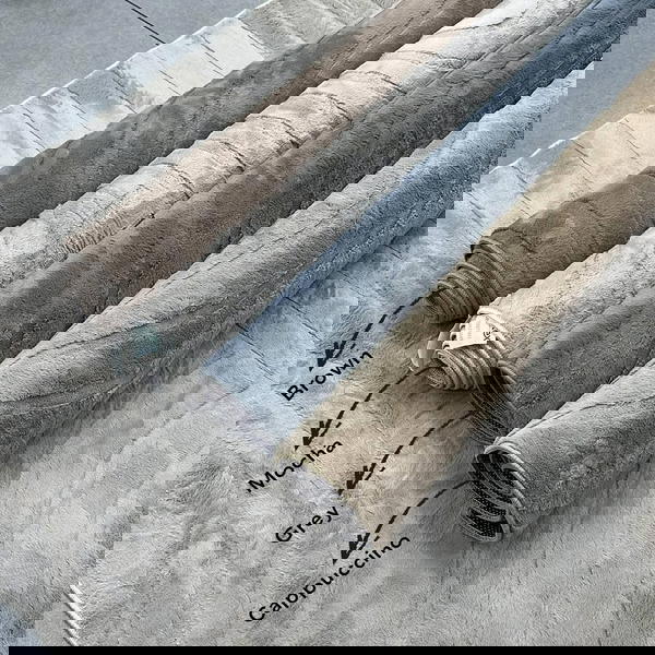 سجاد شتوي حفر فرو الأرنب ثقيل غير قابل للانزلاق Image 3 Preview