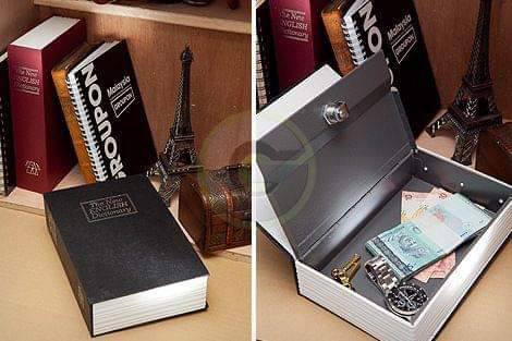 صندوق الخزنة الفولاذي على شكل كتاب  Image 3 Preview