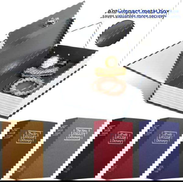 صندوق الخزنة الفولاذي على شكل كتاب  Image 7 Preview