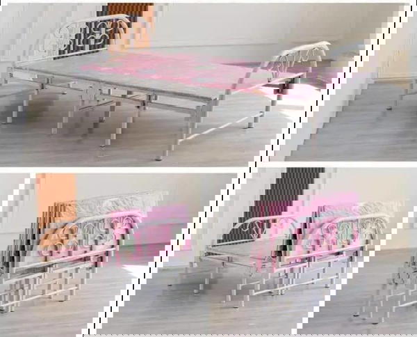 سرير حديد أبيض قابل للطي Image 3 Preview