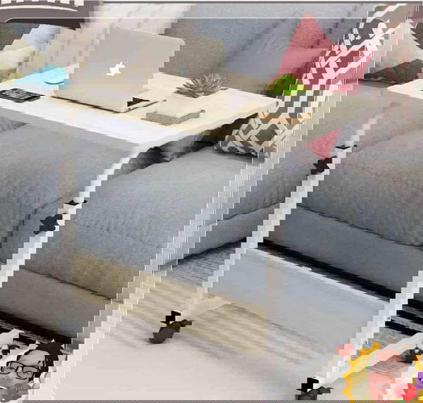 طاولة لابتوب متحركة بعجلاتطاولة جانبية جيدة للمنزل وغرفة المكتب .متعددة الإستخدامات للابتوب ، للقراءة أو للطعام .تخفف آلام الظهر  Image 5 Preview