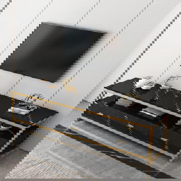 طاولة مع جوارير توضع اسفل التلفاز بسعر خاص جدا  ..📍مصنوعة من الخشب والحديد Image 1 Preview