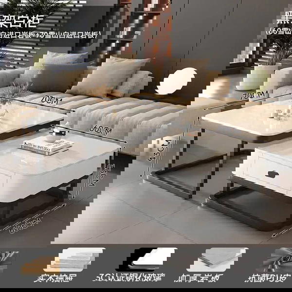 طقم طاولات مربعة مع تخزين ذكي  Image 7 Preview