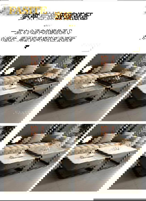 طقم طاولات مربعة مع تخزين ذكي  Image 8 Preview