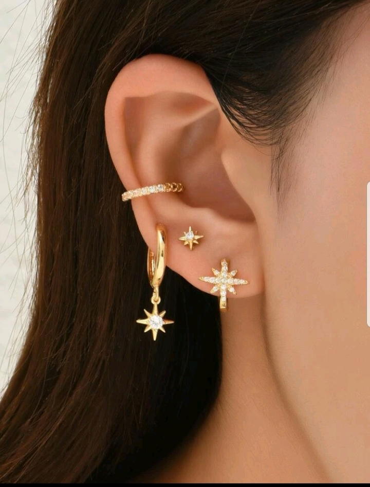 Stars earrings (E49,50,51) حلقان النجوم Preview Image