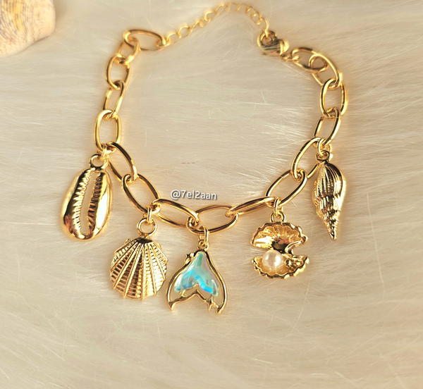 انسيال بدلايات اشكال بحرية مختلفة(b13) sea shapes charms bracelet  Image 2 Preview
