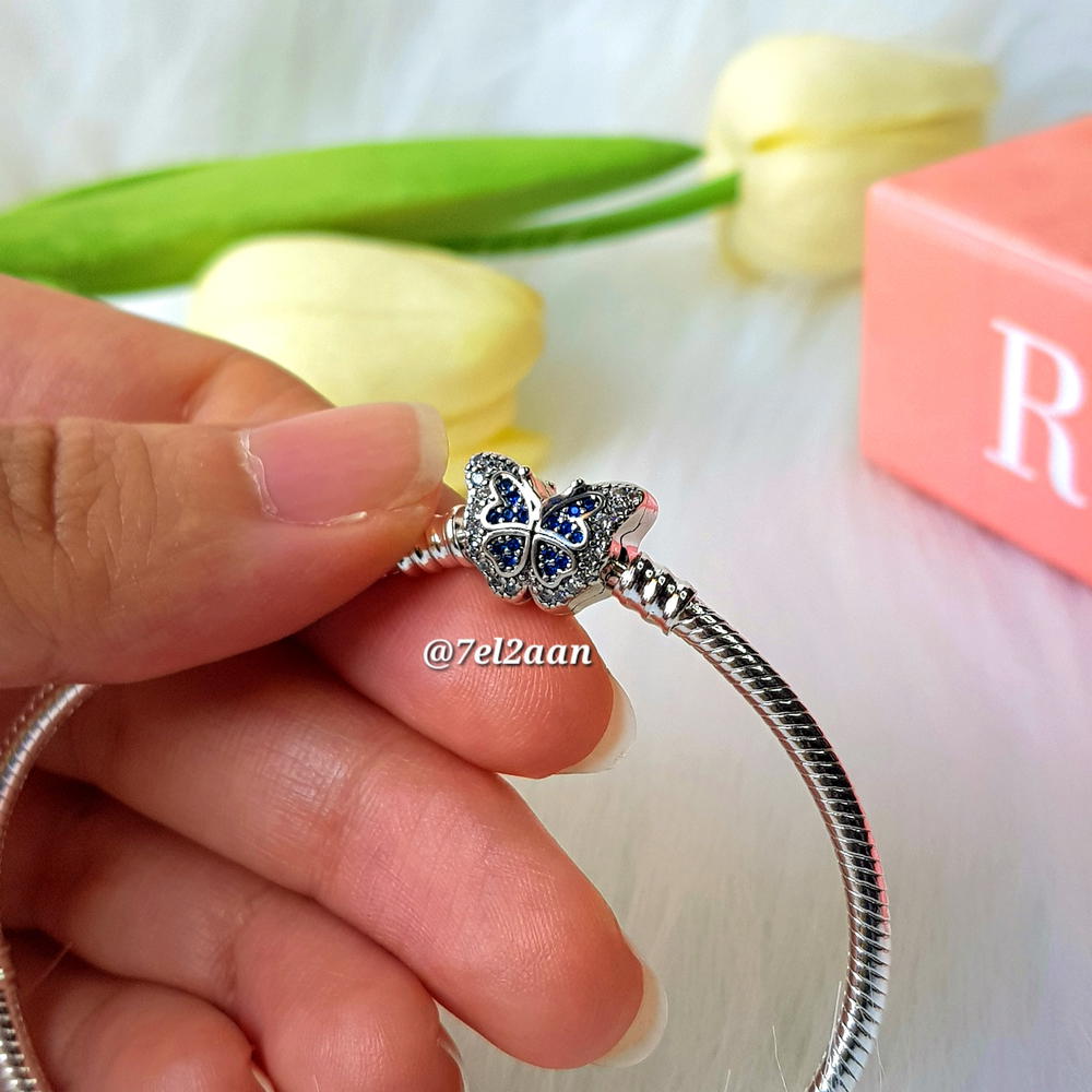 اسورة باندورا بقفل الفراشة الزيركون () pandora Blue zircon butterfly lock bracelet Preview Image