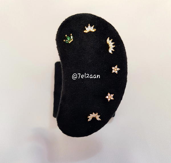 بيرسينج التاج وفصوص ابيض(pie2,3) crown with white zircon piercing  Image 2 Preview