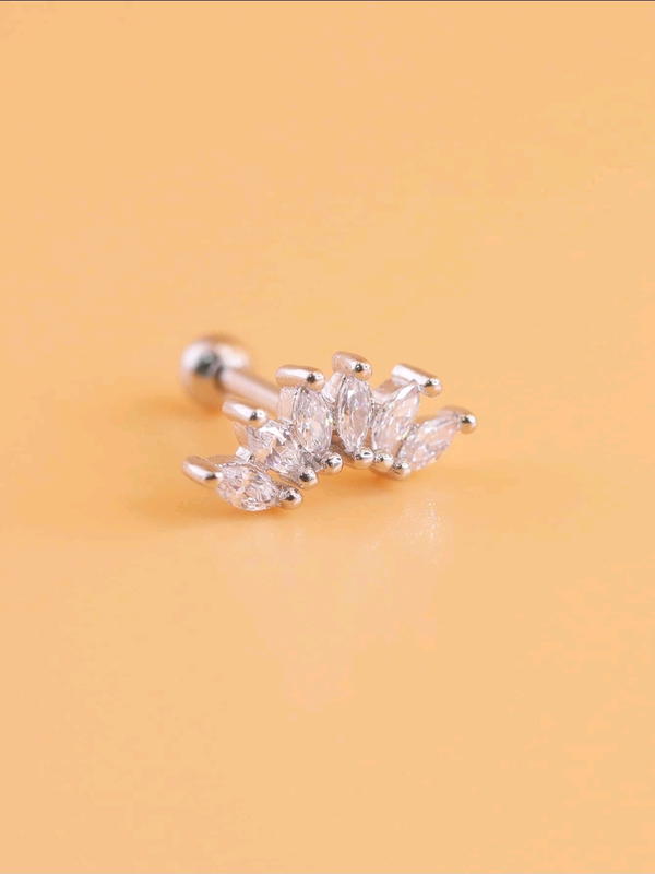 بيرسينج التاج وفصوص ابيض(pie2,3) crown with white zircon piercing  Image 4 Preview