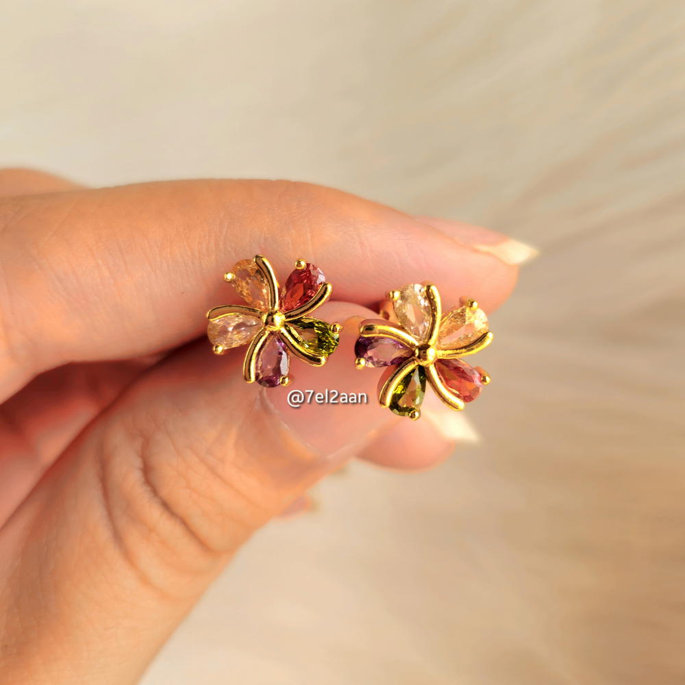 colourful zirconia Periwinkle earring (E93)حلق زيركون بريوينكل Preview Image