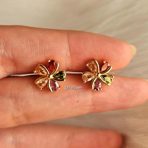 colourful zirconia Periwinkle earring (E93)حلق زيركون  بريوينكل  Image 2 Preview