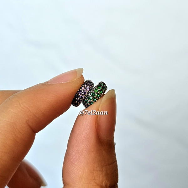 دلاية الفصوص الخضراء () emerald green zircon hoop charm Image 2 Preview