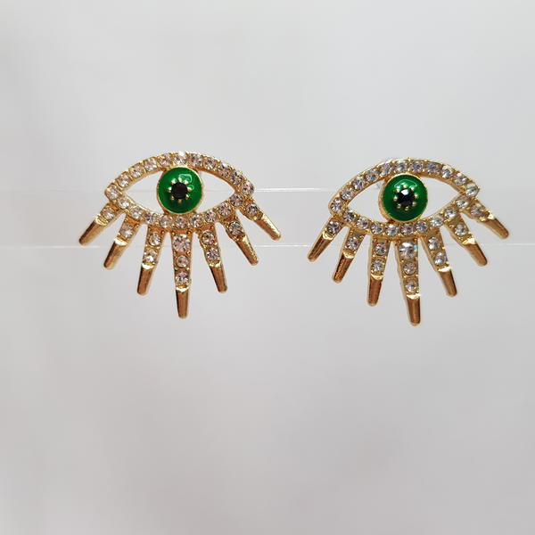 green eye earring (E5) حلق العين الأخضر Image 2 Preview
