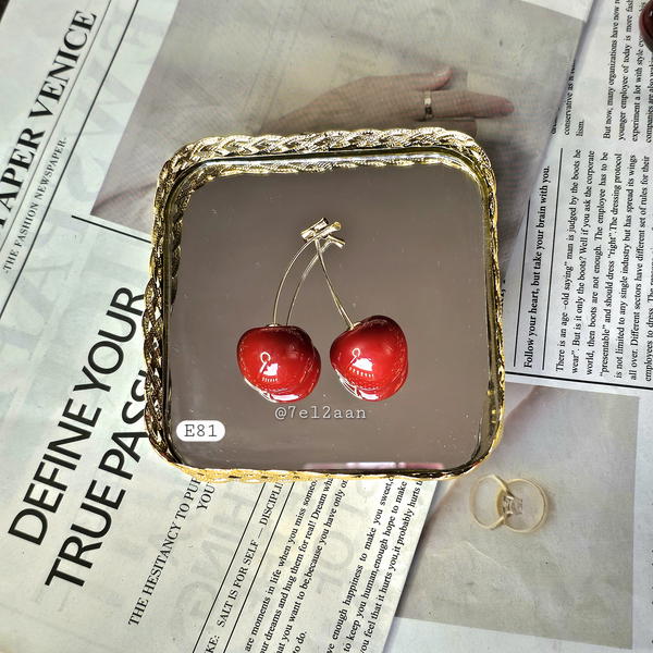 حلق كريز كبير(E81,82) Big Cherry Earring Image 2 Preview
