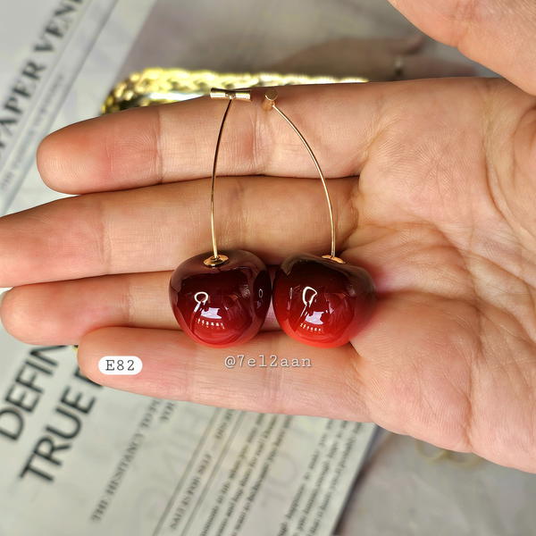 حلق كريز كبير(E81,82) Big Cherry Earring Image 3 Preview