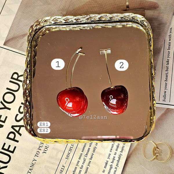 حلق كريز كبير(E81,82) Big Cherry Earring Image 5 Preview
