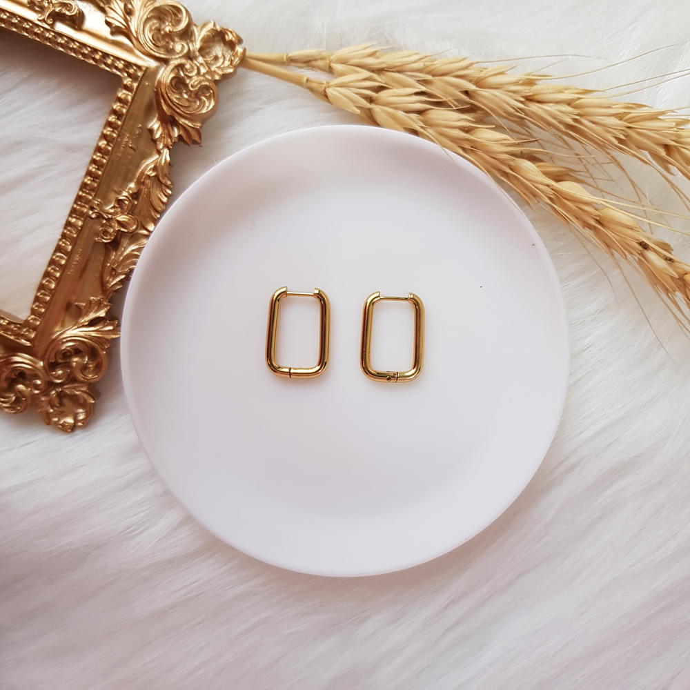 حلق مستطيل بسيط (E39) Simple rectangle earring Preview Image