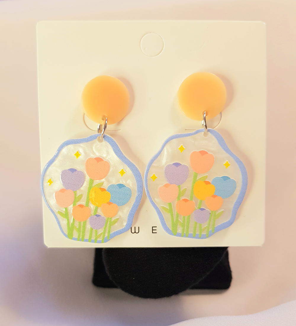حلقان اكريليك بأشكال مختلفة (E18,19,20,21,22) Acrylic different shapes earrings Preview Image