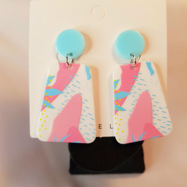 حلقان اكريليك بأشكال مختلفة (E18,19,20,21,22) Acrylic different shapes earrings  Image 2 Preview
