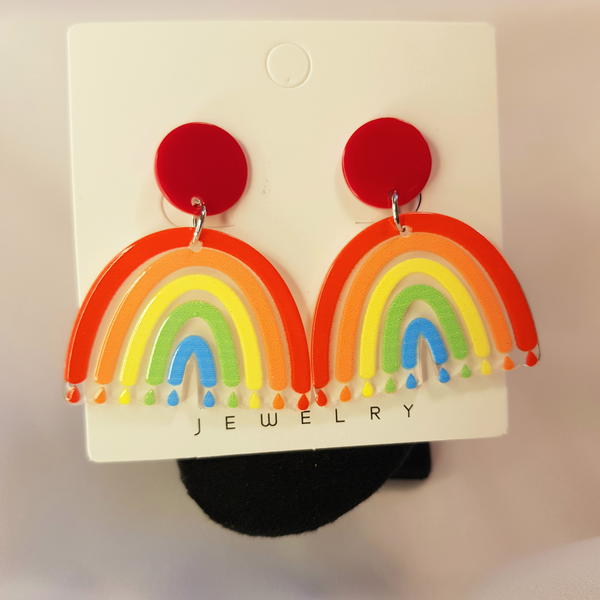 حلقان اكريليك بأشكال مختلفة (E18,19,20,21,22) Acrylic different shapes earrings  Image 4 Preview