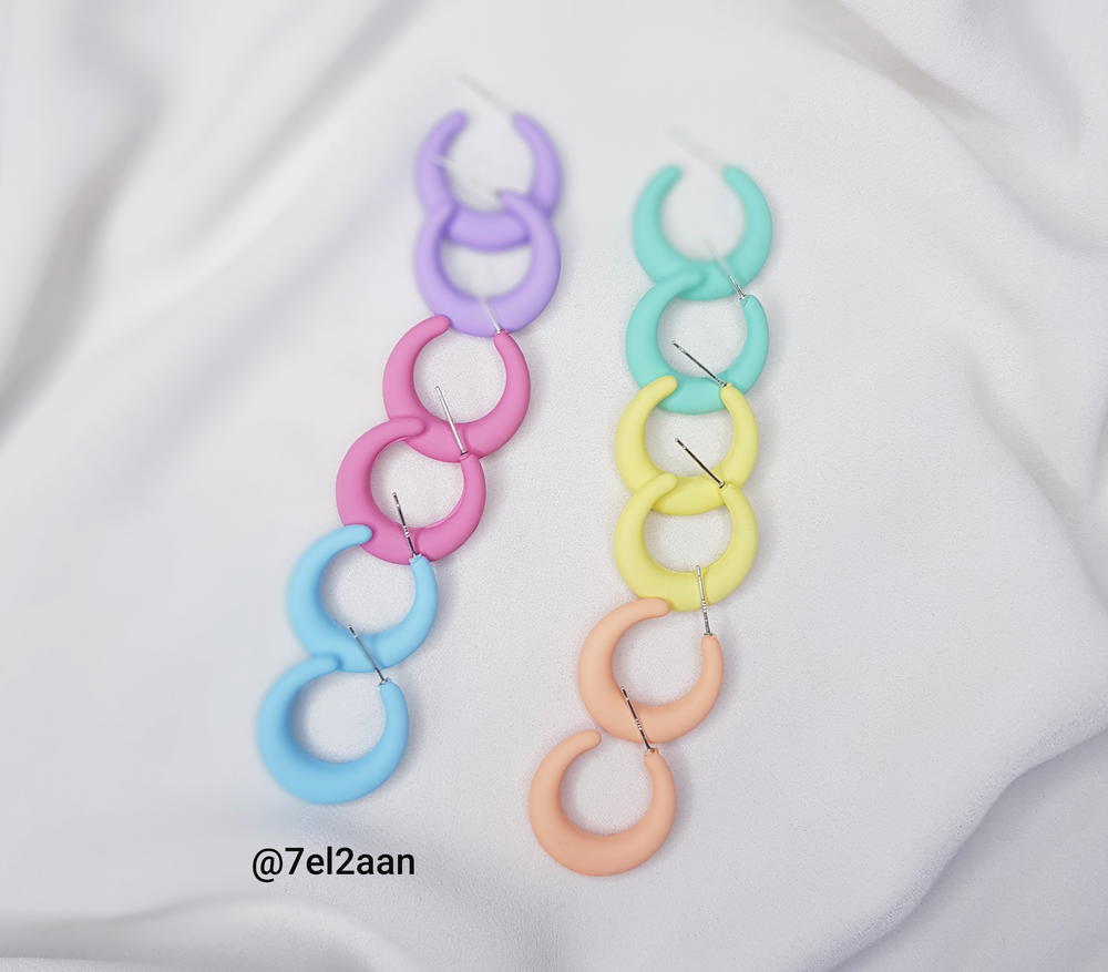 حلقان هووب اكريليك الوان مختلفة (E26,27,28,29) Different colours acrylic hoops Preview Image