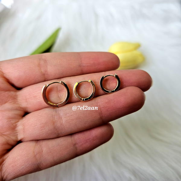 حلقان هووب مضلع(E73) hoop edged earrings  Image 2 Preview