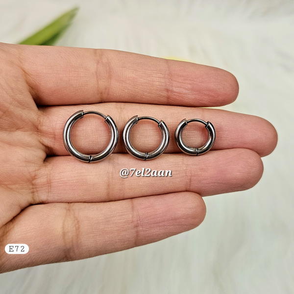 حلقان هووب سادة (E71, E72) Simple hoop Earrings  Image 5 Preview