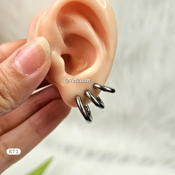 حلقان هووب سادة (E71, E72) Simple hoop Earrings  Image 6 Preview