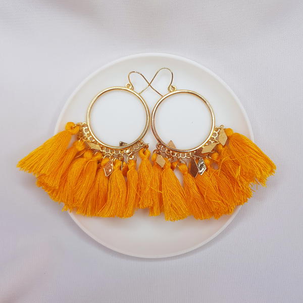 حلقان خيوط و معدن اشكال و الوان مختلفة (E30,31,33,33) Tassel different shapes and colours earrings  Image 4 Preview