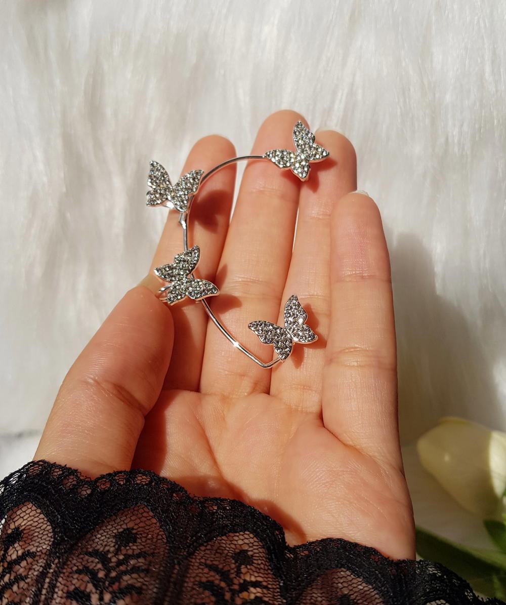 حلق بدون ثقب اذن فراشات (CE7,8) butterfly cuff earring Preview Image