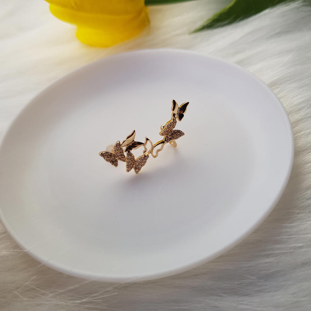 حلق فراشات نصف اذن (CE6) half butterfly cuff earring Preview Image