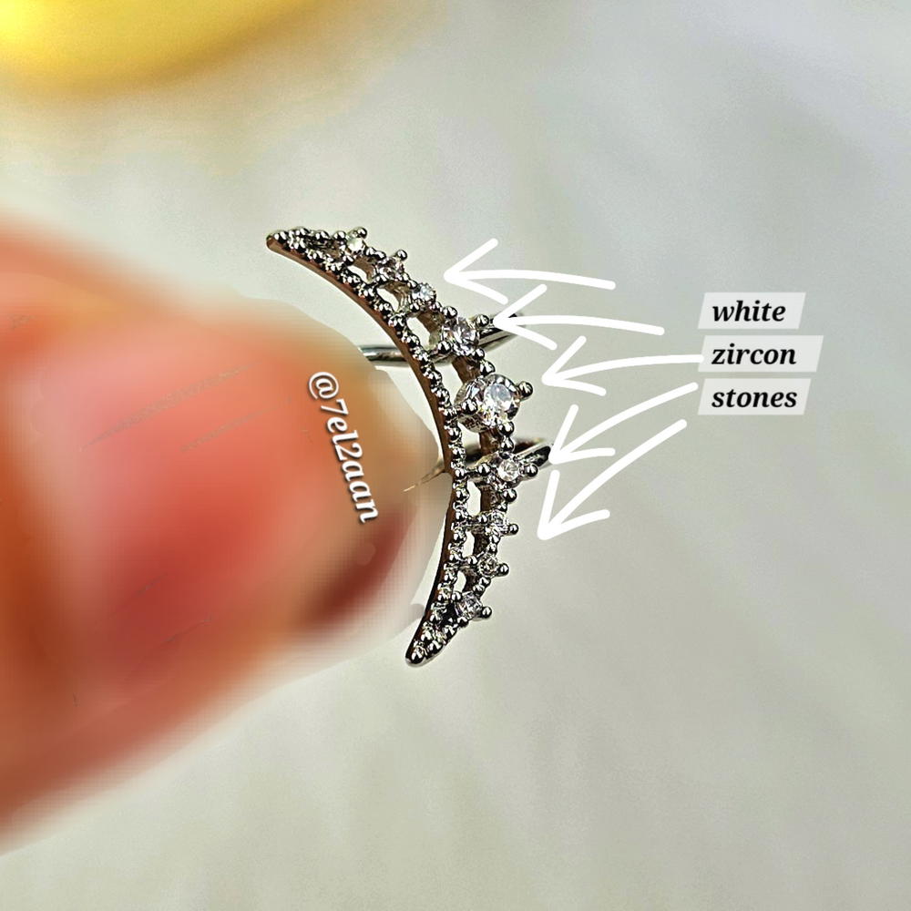 حلق هلال بدون ثقب اذن(CE10)Silver crescent cuff earring Preview Image