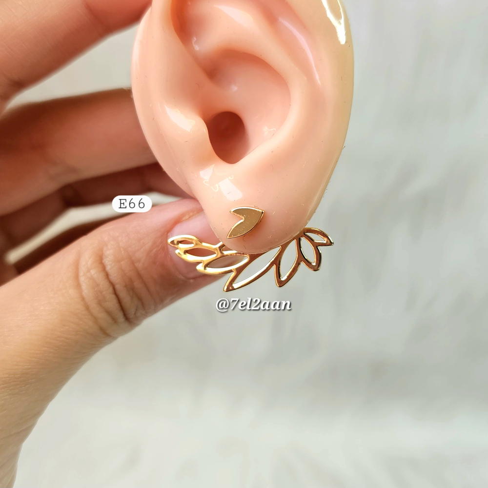 حلق ثنائي اوراق شجر (E66) Jacket leaf earring Preview Image