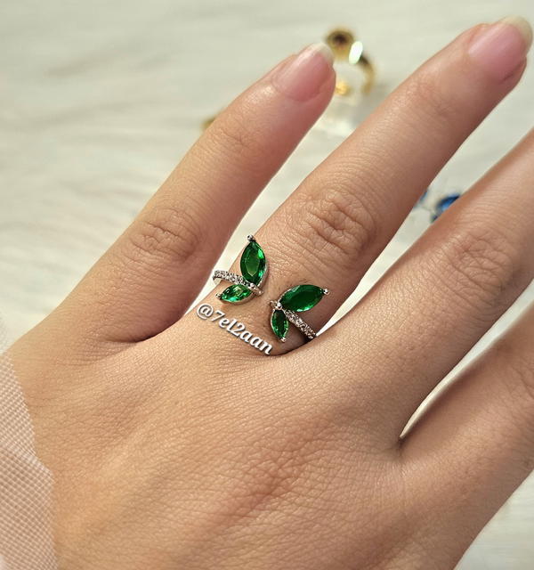 خاتم فراشة فصوص  (R20,21)  butterfly ring Image 2 Preview