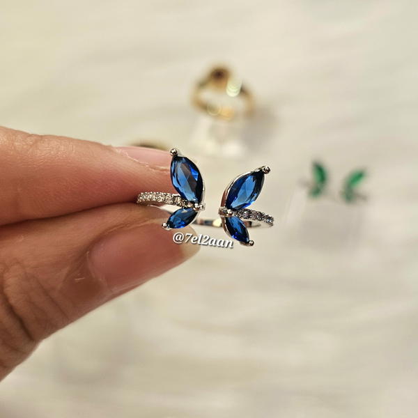 خاتم فراشة فصوص  (R20,21)  butterfly ring Image 3 Preview
