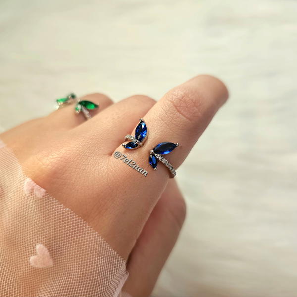 خاتم فراشة فصوص  (R20,21)  butterfly ring Image 5 Preview