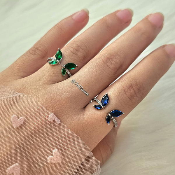 خاتم فراشة فصوص  (R20,21)  butterfly ring Image 6 Preview