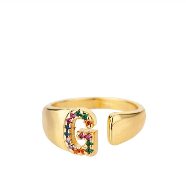 Colourful zircon Letters (R28:R37) حلقان احرف زيركون  Image 5 Preview