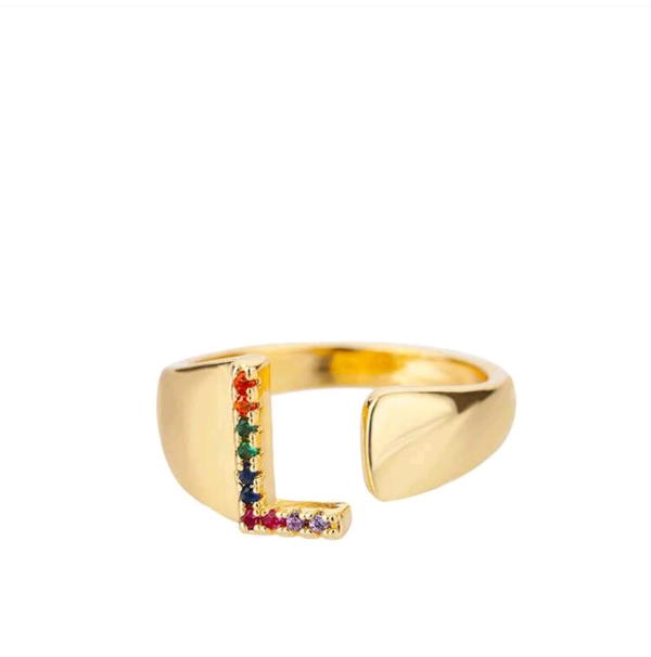 Colourful zircon Letters (R28:R37) حلقان احرف زيركون  Image 7 Preview