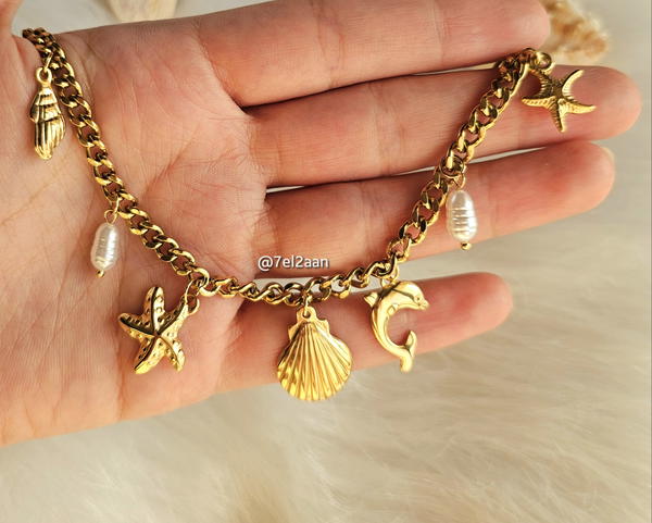 sea different shapes necklace (N17) سلسلة اشكال بحرية متنوعة Image 2 Preview