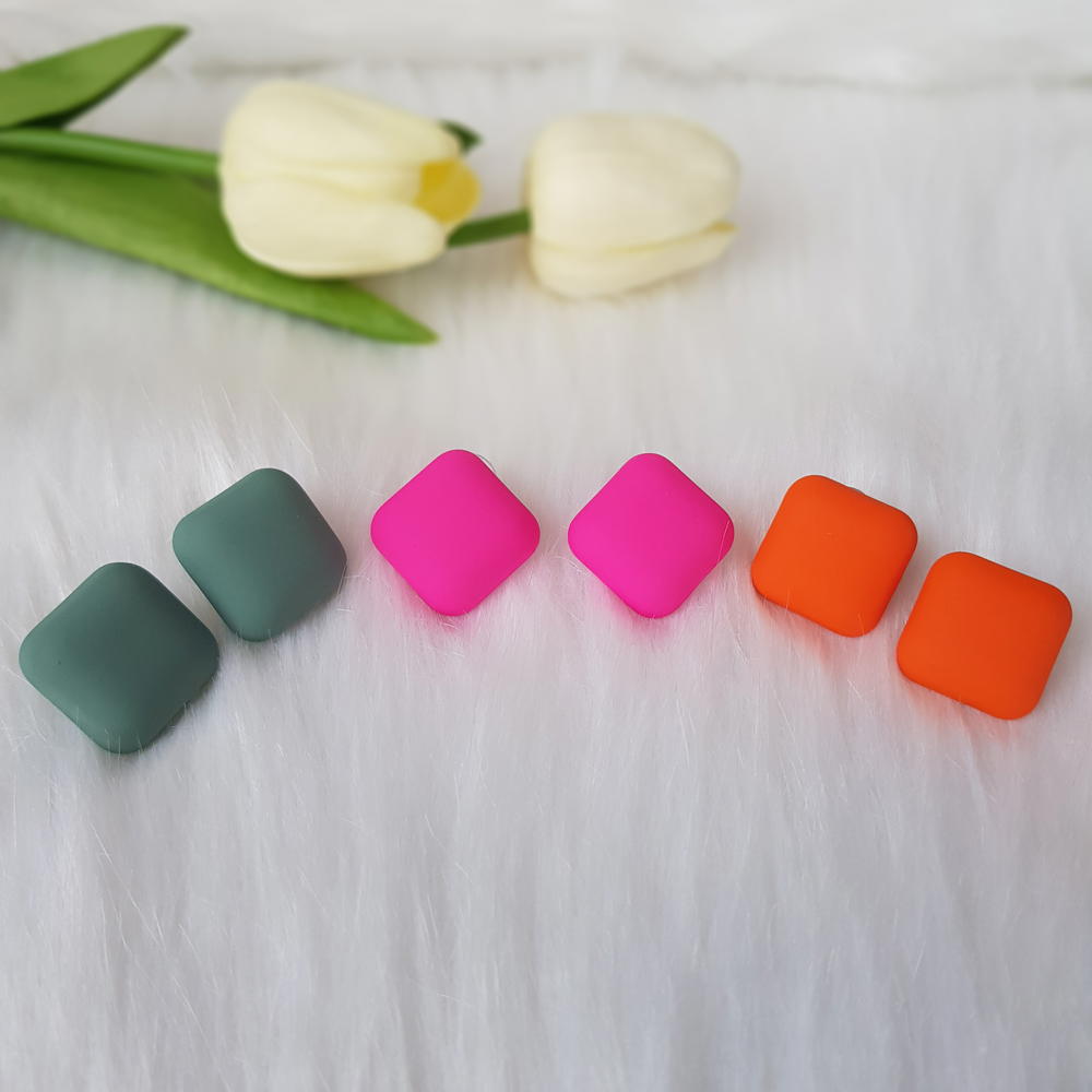square colourful earrings (E1,2,3)حلقان مربعة ملونة Preview Image