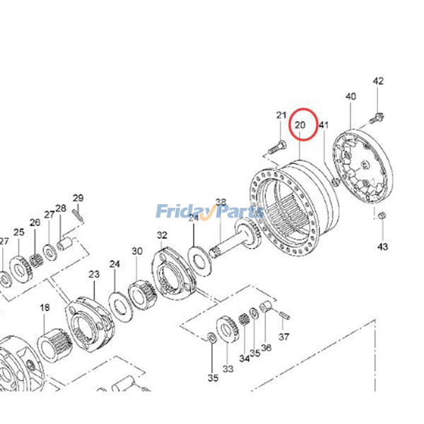 1025787- جرم تروس موتر الجنازيرZX200-5G-3F-3G Image 2 Preview