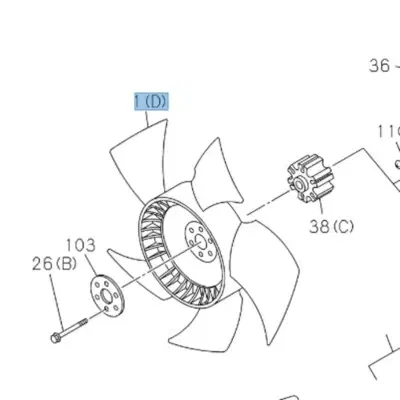 8980185072-مروحة مكينة 4HK1-ZX200-3Ff Image 2 Preview