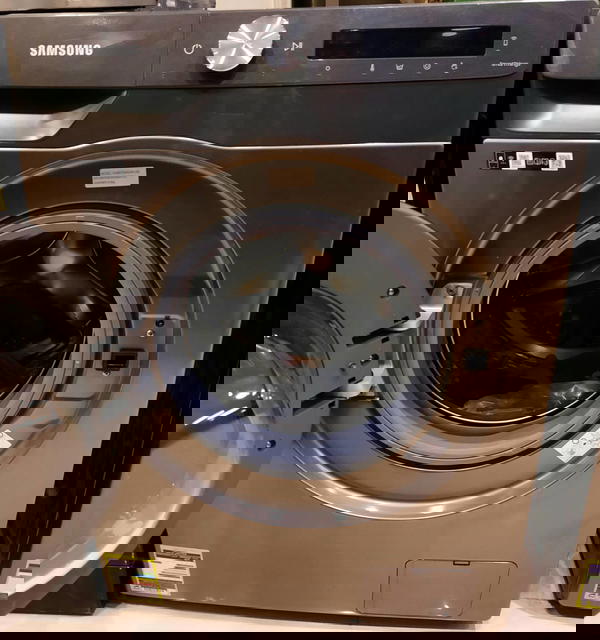 غسالة ملابس اوتوماتيك سامسونج، 9 كيلو، بموتور انفرتر، شاشة ديجيتال، 1400 لفة، WW90T4040CX1 - فضي داكن فرز تغليف بسبب الكرتونة  Image 7 Preview